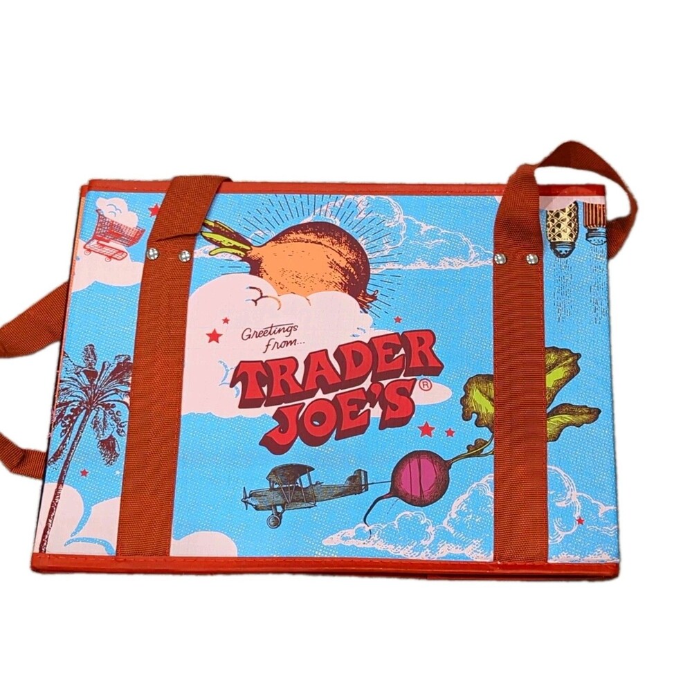 NEW Trader Joe's Reusable Stand Up.Collapsible Grocery Tote Bag